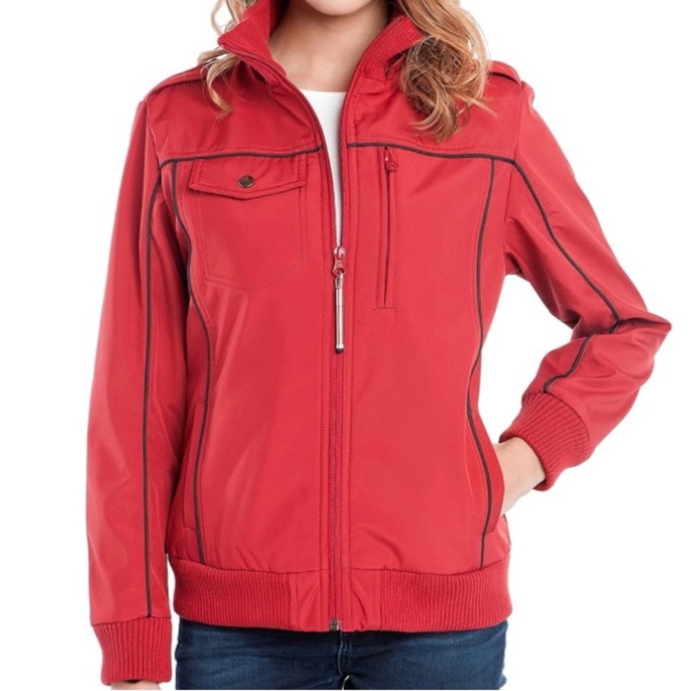 NEW W/ TAGS BauBax Women's Red Bomber Travel Jacket